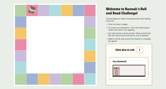 A preview of a book board game application.