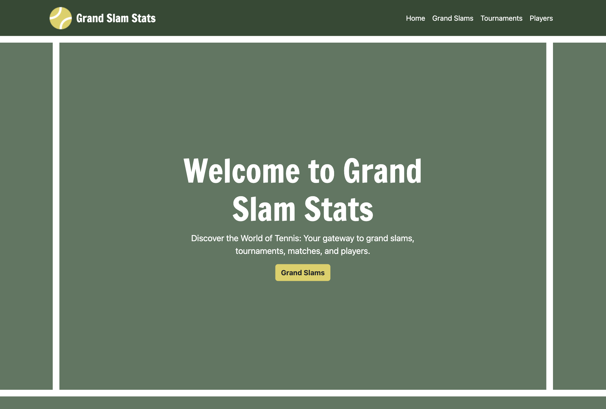 Grand Slam Stats home page.